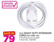 Simple Choice 5m Extension Cord White