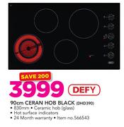 Defy 90cm Ceran Hob Black DHD390