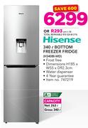 Hisense 340Ltr Bottom Freezer Fridge H340BI-WD