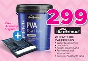 Homestead Fast Hide PVA Colours-20Ltr With Free Academy Tray Set