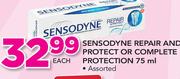 Sensodyne Repair And Protect Or Complete Protection-75ml Each