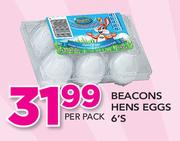 Beacons Hens Eggs-6's Per Pack