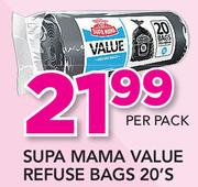 Supa Mama Value Refuse Bags-20's Pack
