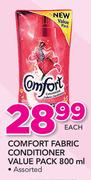 Comfort Fabric Conditioner Value Pack-800ml