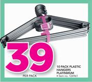 10 Pack Plastic Hangers Platinum-Per Pack