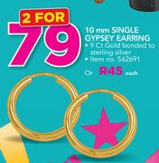 10mm Single Gypsey Earring-Each