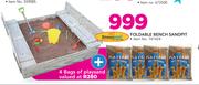 Bounceking Foldable Bench Sandpit With 4 Bags Of Playsand