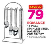 Romance 16 Piece Stainless Steel Hanging Cutlery Set