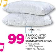 Mainstays 2 Pack Quilted Hollow Fibre Standard Pilows