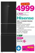 Hisense 300Ltr 3 Door Fridge H300EMI