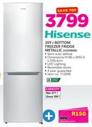 Hisense 359Ltr Bottom Freezer Fridge Metallic H359BME