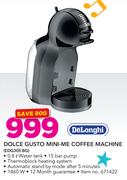 Delonghi Dolce Gusto Mini Me Coffee Machine EDG305 BG