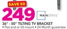 Mainstays 36"-50" Tilting TV Bracket