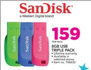 Sandisk 8GB USB Triple Pack-Per Pack