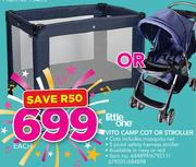 Little One Vito Camp Cot Or Stroller-Each