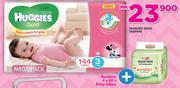 Huggies Gold Diapers With Bumbies 4x60's Baby Wipes