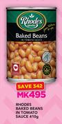 Rhodes Baked Beans In Tomato Sauce-410g
