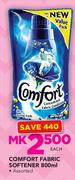 Comfort Fabric Softener Assorted-800ml