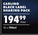Carling Black Label Sharing Pack-12 x 750ml