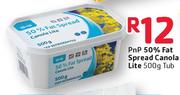 PnP 50% Fat Spread Canola Lite-500g Tub