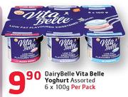 Dairy Belle Vita Belle Yoghurt Assorted-6x100g Per Pack