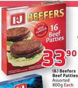 I&J Beefers Beef Patties Assorted-800g