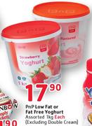 PnP Low Fat Or Fat Free Yoghurt Assorted-1Kg Each