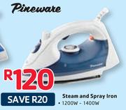 Pineware Steam & Spray Iron 1200W-1400W