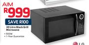 Aim 30Ltr Black Grill Microwave