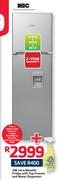 KIC 256Ltr Metallic Fridge with Top Freezer and Water Dispenser