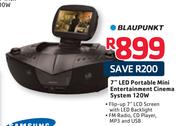 Blaupunkt 7" LED Portable Mini Entertainment Cinema System 120W