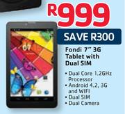 Fondi 7" 3G Tablet With Dual Sim