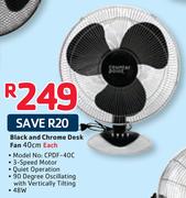 Counter Point Black & Chrome Desk Fan 40cm CPDF-40C