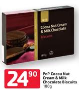 PnP Cocoa Nut Cream & Milk Chocolate Biscuits-180g