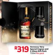 Hennessy Very Special Cognac And 2-Glass Gift Pack-750ml Per Pack