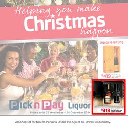 Pick n Pay : Christmas Liquor ( 23 Nov - 24 Dec 2014 ), page 1