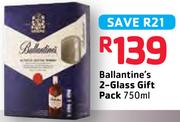 Ballantine's 2 Glass Gift pack-750ml