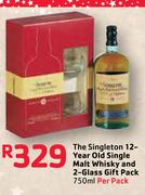The Singleton 12-Year Old Single Malt Whisky  And 2-Glass Gift Pack-750ml Per Pack
