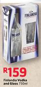Finlandia Vodka and Glass-750ml