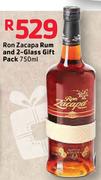 Ron Zacapa Rum and 2-Glass Gift Pack-750ml