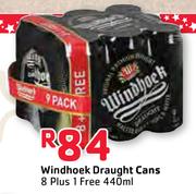 Windhoek Draught Cans-8 + 1 Free 440ml