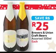 Brewers & Union Craft Beers Assorted-500ml Each