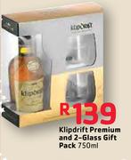 Klipdrift Premium And 2-Glass Gift Pack-750ml