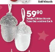 Jumbo Glitter Acom Tree Decoration Each