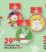 Tin Bottle Top Decoration Each