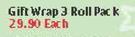Gift Wrap 3 Roll Pack Each