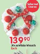 30cm White Wreath Each