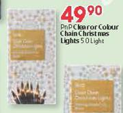 PnP Clear Or Colour Chain Christmas Lights-50 Light