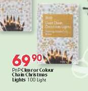 PnP Clear Or Colour Chain Christmas Lights-100 Light
