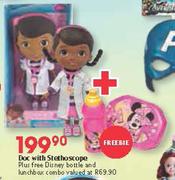 Doc with Stethoscope + Free Disney Bottle And Lunchbox Combo